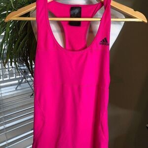 Adidas Womens Racerback Athletic Tank Top Hot Pink Small